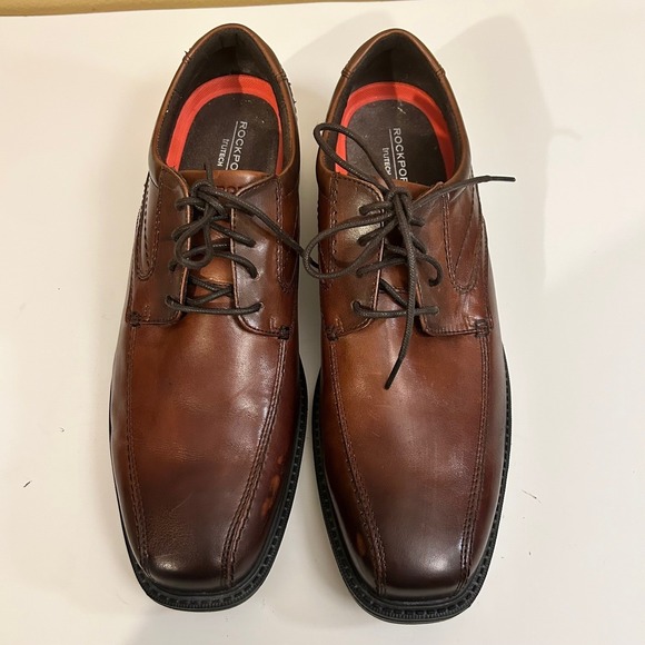Rockport Dress Shoes‎ TruTECH Comfort Brown Leather Oxfords Men's Size 10.5W - Picture 1 of 13